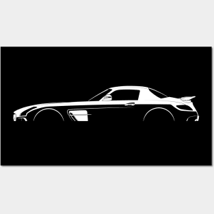 Mercedes-Benz SLS AMG Black Series (C197) Silhouette Posters and Art